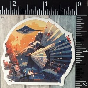 🌀10/$10🌀 Japanese-Style Fan Reusable Waterproof Vinyl Sticker Decal
